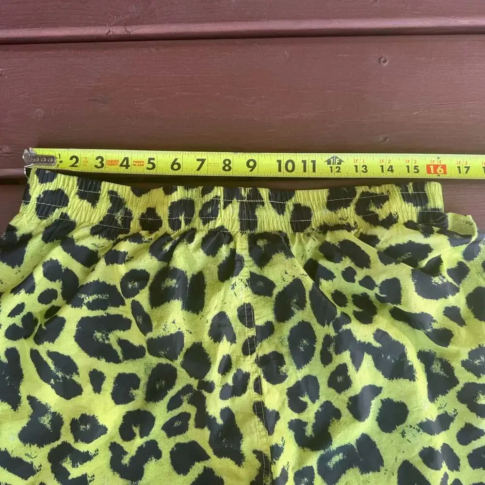 Pleasures Leopard Running Shorts Lime